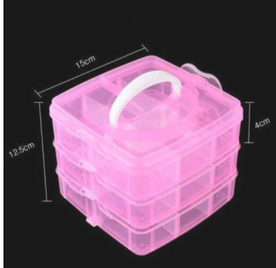 Plastic storage box - 3 layer 18 grid - Small – GLOWISH BEAUTY