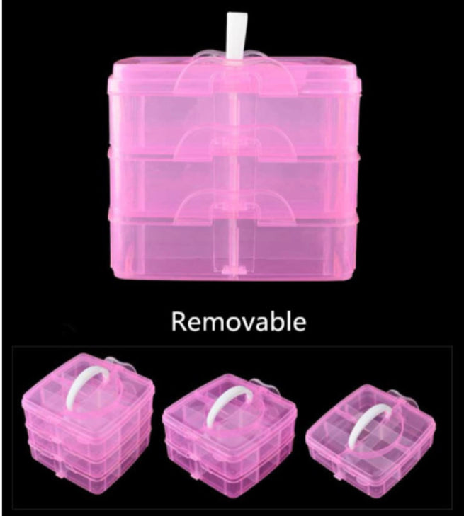 Plastic storage box - 3 layer 18 grid - Small – GLOWISH BEAUTY